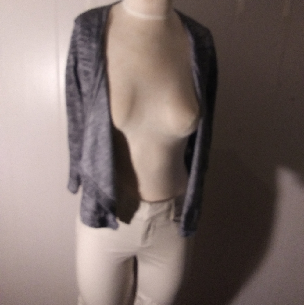 Dkny marled static print open cardigan 3/4 sleeve size small light weight